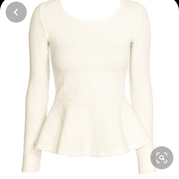 H&M white peplum top - Picture 1 of 3